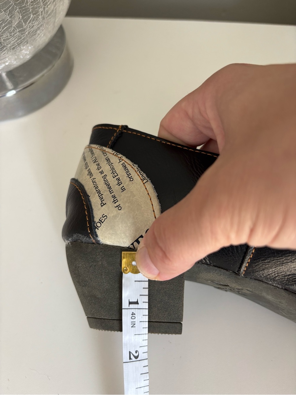 TMA Eyes Patchwork Newspaper Printed | Leather | Low-Heeled | Women’s US 8.5 - Picture 8 of 8